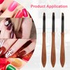 3pcs Nail Polish Clean Up Brushes, Gel Nail Polish Remove Brushes with Round, Angled and Flat Head Manicure Cleaning Brushes for Nail Painting Art DIY Design (Sandalwood Handle)