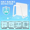 Hat Rack for Wall Hat Organizer (6-Pack), Metal Hat Racks for Baseball Caps, Adhesive Hat Hooks for Wall, No Drilling Hat Hangers for Closet Hat Holder Display, Sticky Hat Storage for Baseball Cap