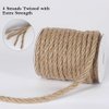 Tenn Well 6mm Jute Rope, 33 Feet Natural Craft Rope Thick Twine Rope for Gardening, Bundling, Decorating, DIY Crafts (Brown)
