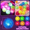 Bouncy Light Up Ball for Kids - LED Flashing Spiky Sensory Stress Balls for Toddlers 1-3 2.55inch Fidget Sensory Toys Glow in The Dark for Party Favors Student Gifts School Rewards