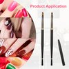 2pcs Nail Clean Up Brushes, Round&Angled Nail Brushes for Cleaning Polish Metal Nail Brushes Set for Nail Art Acrylic Gel Polish (Black)