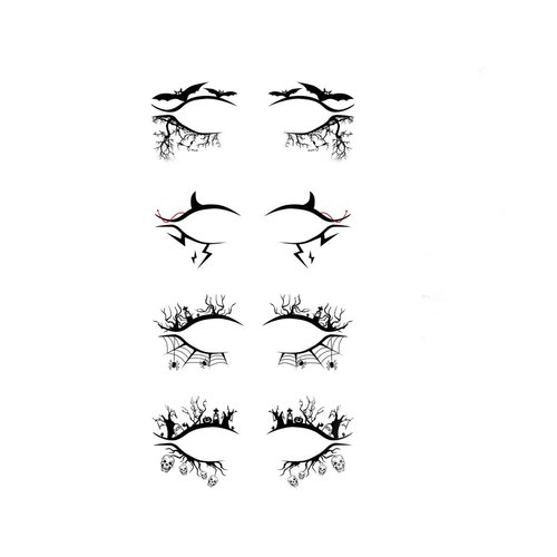 Ylapagne Halloween Eyeliner Sticker Eye Black Temporary Tattoos Shadow Stickers Spider Web Witch Eye Makeup for Women Girls Party Decorations 4 Pcs