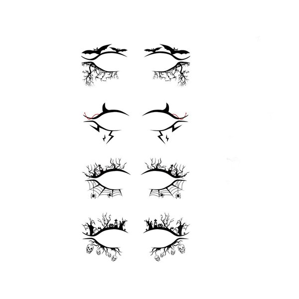 Ylapagne Halloween Eyeliner Sticker Eye Black Temporary Tattoos Shadow Stickers Spider Web Witch Eye Makeup for Women Girls Party Decorations 4 Pcs