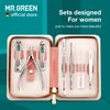MR.GREEN 7in1 Manicure Sets Personal Care Tools Stainless Steel Professional Nail Clippers Pedicure Set Travel Case Kits (Mr-6032)