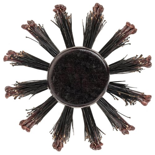 Boar Bristle Round Styling Hair Brush - 1.75 Inch Diameter - Blow Dryer & Curling Roll Boar + Nylon Hairbrush with Natural Wooden Handle for Women and Men - Blow Drying to Style, Curl, and Dry Hair