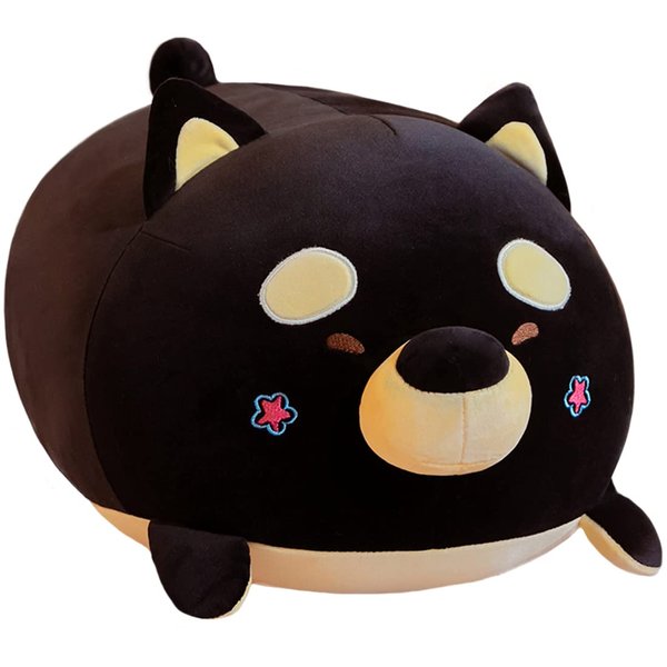 Soft Shiba Inu Plush Pillow Soft Corgi & Akita Dog Stuffed Animals Hugging Toy Cute Corgi Dog Plush Chubby Anime Puppy Plushies Kawaii Black Doggo Dolls Gifts,Brown/15.7Inch