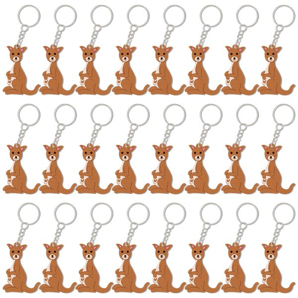 CiciBear 24 Pack Keychains Party Favors for Kangaroo Birthday Baby Shower Woodland Animals Party, Goodie Bag Stuffer, Kids Birthday, Carnival Rewards