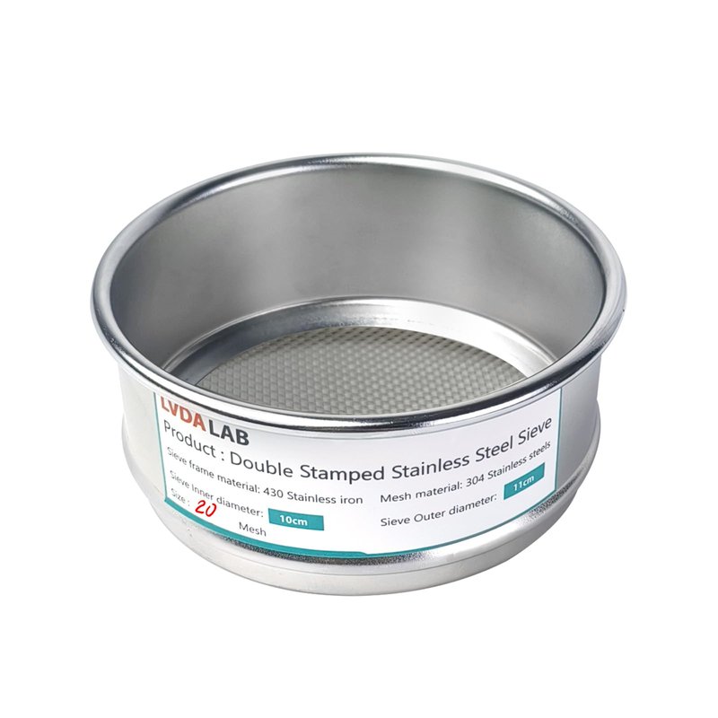 LVDALAB 304 Stainless Steel Mesh Lab Sieve, 20 Mesh (0.9mm) Aperture ...