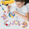 Paint Your Own Stepping Stones Painting Kit for Kids, Unicorn Craft Kits Boys & Girls Ages 3-12, Castle Heart Airplane Rainbow DIY Outdoor Garden Art & Craft Ceramic Painting Set 5-Pack