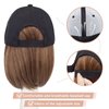 SEGO Baseball Cap with Hair Extensions for Women Heat Resistant Synthetic 6'' Adjustable Short Straight Hairpiece Replacement Wigs in Hat for Girls
