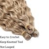 Ocean Wave Crochet Hair 30 Inch 3 Packs Deep Wave Braiding Hair Deep Curly Twist Crochet Hair For Black Women Synthetic Wavy Braiding Hair Extensions(AC-30Inch,Blond/Beige)