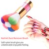 LEQ 2Pcs Colorful Nail Art Dust Brush Remover Cleaner for Acrylic & UV Gel Nails with Shiny Rhinestone Handle