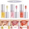 MYUANGO Hydrating Lip Oil Set 3 Colors -Moisturizer Long Lasting Nutritious for Chapped and Flaky Lips Shiny and Vegan Lip Gloss with Big Brush Head (Set B)