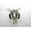 Generic Small mini metal heart shaped jeweled antique style silver hair claw clip (Primary color: Black)