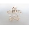 Generic Small clear transparent peachy pink flower hair claw clip for thin fine hair