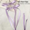 Hair Bows Clips For Women Girls, Hair Ribbon Bow Clip With Long Tail, Silky Satin Bowknot Hair Clips With Long Tassel 2PCS (Purple)