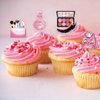 UVTQSSP 32 Pack Pink Bridal Shower Cupcake Cake Toppers Make Up Cake Topper Decorations Lip Cupcake Toppers Girls Party Supplies for Wedding Bridal Shower Girls Birthday Party Women Beauty
