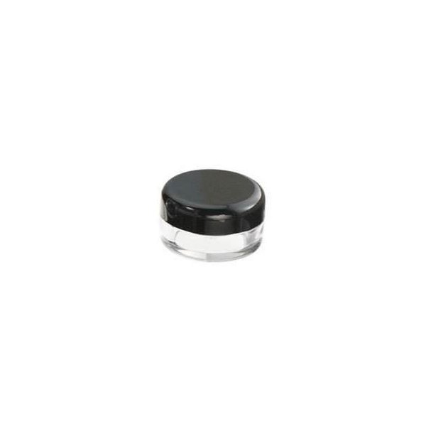 Amazing Plaza 100 pcs New Empty Cosmetic Storage Containers Black Cap Clear Base Plastic Cosmetic Containers 5 Gram Size Pot Jars Eye Shadow Container Lot Size:Diameter: 1 1/4" inch X Height: 3/4