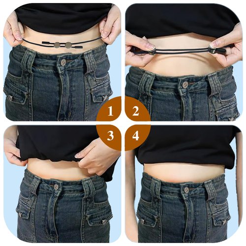 Tozomiaoi 2pcs crop tuck, Adjustable Band,shirt tuck band crop band, The Elastic Band to， Change The Style of Your Tops (0.08Pounds) (Medium)