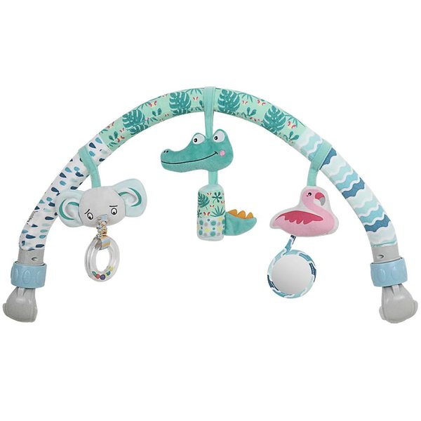 Caterbee Baby Bouncer Toy bar, Clip on Crib & Pram Activity Bar Toy Travel Arch Bassinet Toys for Toddlers (Animal)