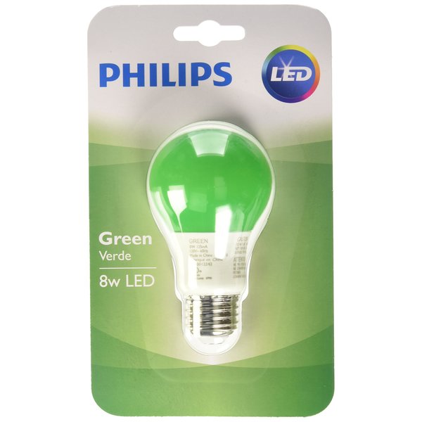 Philips 60 Watt Equivalent Green A19 Medium Base LED 8 Watt Equivalent Light Bulb