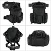 Military Tactical Drop Thigh Pouch Bag Cross Over Leg Concealed Carry Leg Convertible Shoulder Bag with Double Removable Pistol Holster