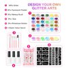 Temporary Glitter Tattoo Kit for Kids makeup,30 Body Glitter,3 Glitter Glue,5 Sheets Tattoos Stencil,5 Pcs Makeup Brush,6 Fluorescent Powder,Rhinestone Stickers,Holiday,Party,Nail Art