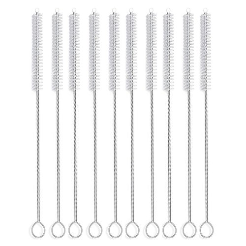 Straw Brush, Nylon Pipe Tube Cleaner 8.2-ihch X 2/5-inch Set of 10