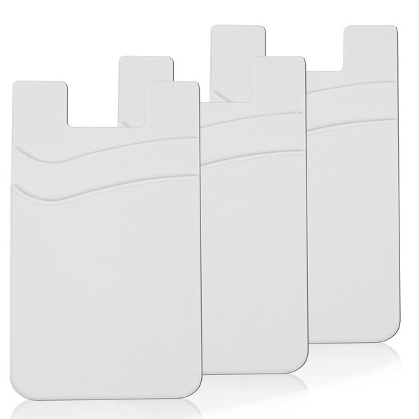 Meroqeel 3 Pack White Adhesive Phone Wallet Stick on Card Holder for Phone Case