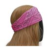 SAE99 Paisley Print Headband, Head Wrap, Stretchy Headband, Sport Yoga Headband Fits All (Pink)
