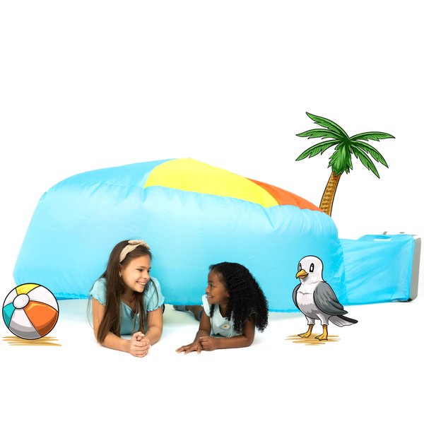The Original Patented AirFort - Build A Fort in 30 Seconds, Inflatable Fort for Kids, Play Tent for 3-12 Years, A Playhouse Where Imagination Runs Wild, Fan not Included (Beach Ball Blue)