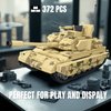 WULOBOOI WW2 Army VT-4 Tank Toys Building Blocks Set, Adult Collectible Tanks Model to Display, 372 Pieces Educational Construction Toys Gifts for Military Fans Boys Kids 8 9 10+