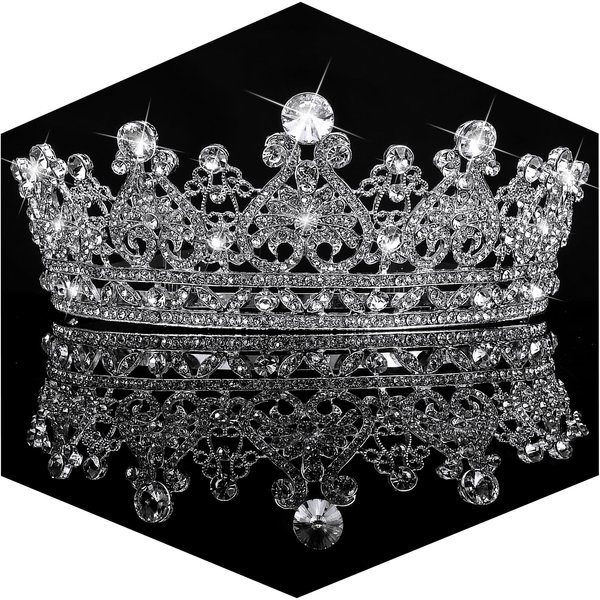 TOBATOBA Crystal Tiaras and Crowns for Women Girls Rhinestone Princess Tiara Royal Queen Crown Wedding Tiaras for Bride Birthday Crowns for Women Halloween Costume Prom Cosplay Pageant Party Christmas