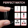AILLSA Medium Almond Nail Tips Soft Gel Clear Nail Tips Preshaped Full Cover Nail Tips False Gelly Nail Tips for Nails Extension with Storage Box 216pcs 12 Sizes