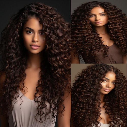 Dark Brown Kinky Curly Bundles Chocolate Curly Human Hair Bundles Color 4 Human Hair 16 18 20 inch 8a Grade Double Weft Brazilian Remy Hair Extensions Wet and Wavy Bundles Silky Soft