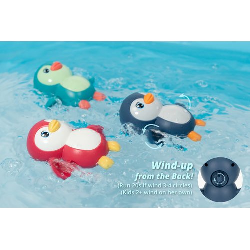 DUCKBOXX XX Bath Toys Wind up Backstroke Swimming Penguins for Kids 18M+ (3pcs)