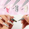 Makartt 3Pcs Nail Art Brushes, Thin Liner Brush Set with Shiny Diamond Handle & Caps, Acrylic Nail Brush Gel Nail Painting Brush Nail Drawing Brush for Nail Painting Nail Drawing Home DIY Salon Use