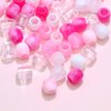 VENOFEN 48PCS Pink Hair Beads Clear Jumbo Beads for Hair White Pony Beads for Kids Girls Dreadlock Accessories Cute Hair Jewelry Making Kit Hair Decoration for Women