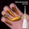 ASMAYSA Gold Cat Eye Gel Nail Polish, Magnetic Gold Glitter Polish for Nails, Long Wear Shiny Reflective Nail Polish for Women, Gold UV Gel Nail Polish, Gel Design Nail Polish, 10ML