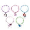 Wingchold 5pc Mermaid Bracelet, Unicorn Bracelet, Little Girl Animal Bracelets, Teens Kids Owl Pendant Beaded Bracelet Girl Party Favor Pretend Play Bracelet (Animal Bracelet)