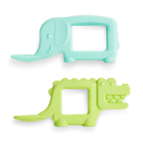 Munchkin® The Baby Toon™ Silicone Teether Spoon, 2 Pack, Elephant/Alligator (As Seen On Shark Tank)