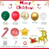 AobkDeco 138PCS Christmas Balloon Garland Arch Kit With Red Green Gold White Balloons Candy Balloons Sequin Balloons Gold Star Balloons Moose Sleigh Balloon for Christmas Party Decorations Supplies