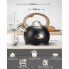 Hauce Radio Tea Kettle Stovetop, Black Tea Kettles-2.1 Quart Loud Whistle Stovetop Teapot,Food Grade Stainless Steel with Wood Pattern Handle, Unique Button Control Kettle Outlet for Tea, Coffee