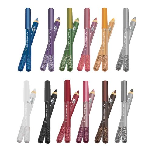 Linble Jumbo Glitter Eyeliner Pencils - 12 Metallic Colors Eyeliners & Eyeshadow Pencil Set, Natural Long Lasting Hypoallergenic Eye Makeup