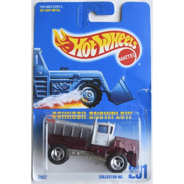 Hot Wheels OshKosh Snowplow, Maroon/Silver #201