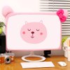 LINXTAR 20''-29'' Computer Monitor Cover with Cat Ear Design Furry Kawaii Pink Monitor Dust Cover Elastic Dustproof for PC Tablet TV