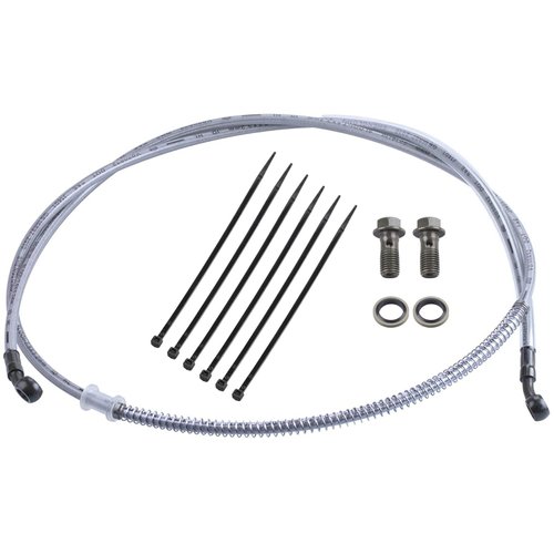 MWMNUN 70" Braided Hydraulic Brake Hose Line Pipeline Compatible with Chinese GY6 Scooter ATV Dirt Bike Go Kart 10mm Banjo Ends 178CM