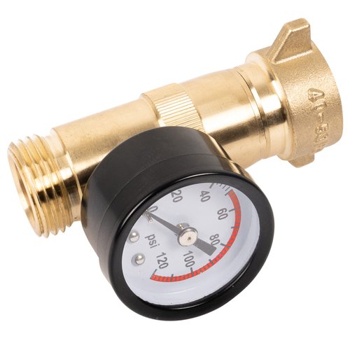 Hourleey Brass RV Water Pressure Regulator, Hi-Flow RV Water Regulator with Filter Screen and Gauge for Campers, Travel Trailers, RV Plumbing System