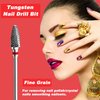 Fantexy 3/32" Carbide Nail Drill Bit - Remove Acrylic Hard Gels Quickly and Safely,Professional Cone Tungsten Nrill Bits Set Nail File Acrylic for Manicure,Pedicure,Cuticle Cleaner(Fine - F)