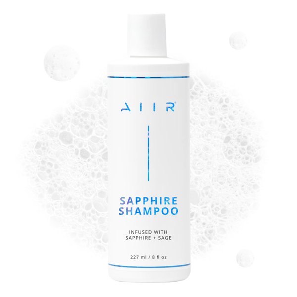 AIIR Sapphire Shampoo - Natural Shampoo for Hair Growth & Hair Shine - Crystal Infused Hair Care, Vegan, Sulfate Free Shampoo - Color Safe Shampoo, Professional Shampoo - 8 oz